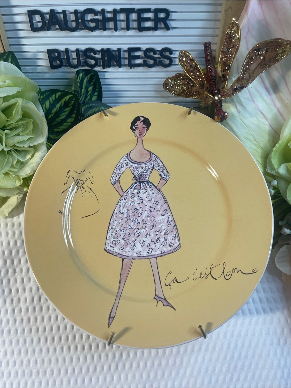Rosanna Fashion Lady Dessert Salad Plate 8” Ca C’est Bon Chic Paris Style